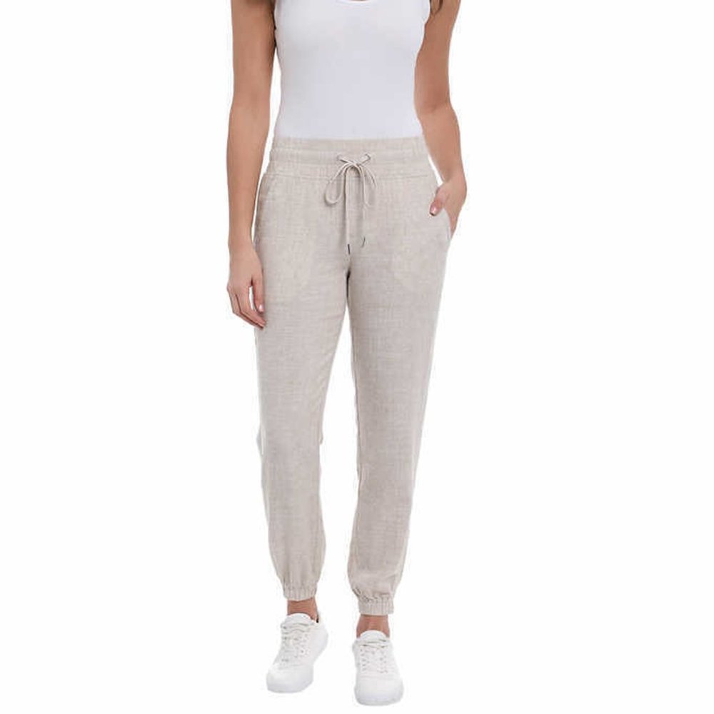 Briggs Linen Blend Jogger Pants Beige Large